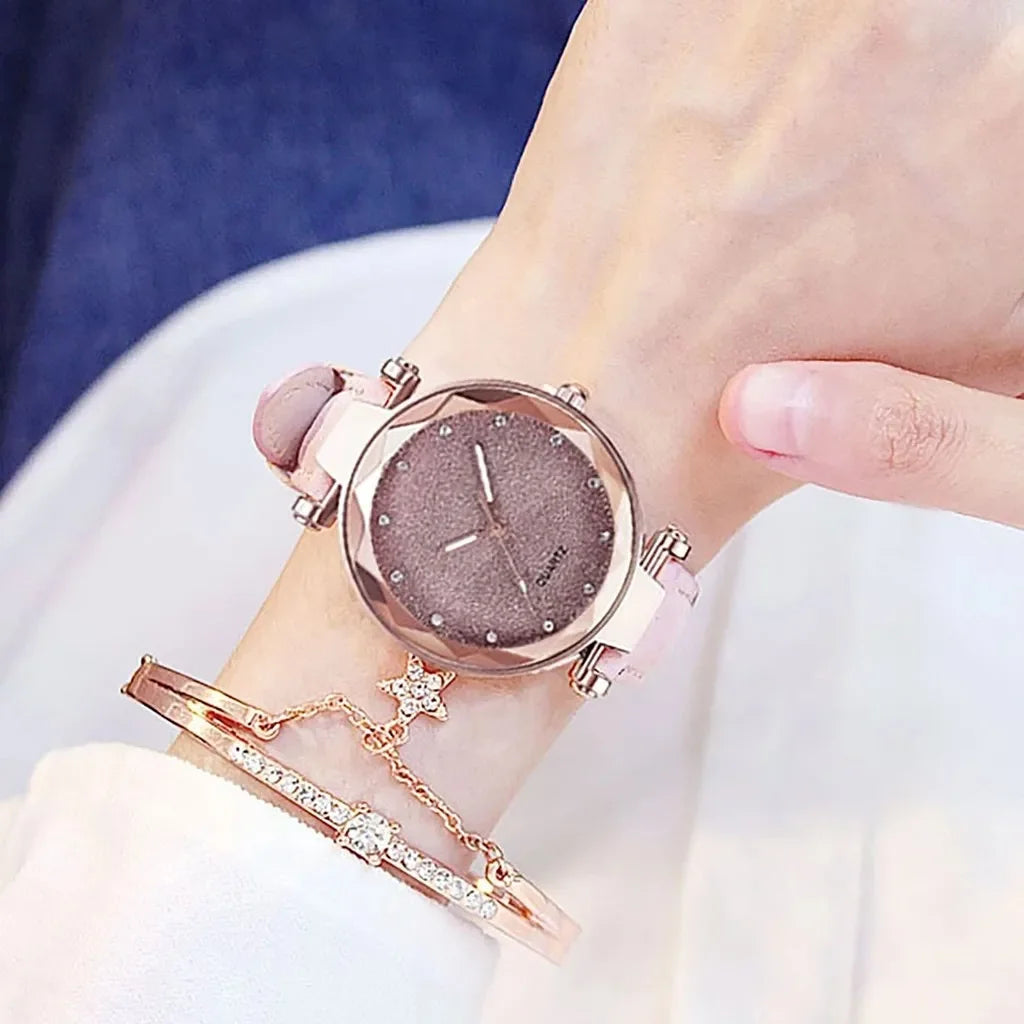 Women Watches Luxury Fashion Ladies Watch Leather Band Watch Women Female Quartz Wristwatches Montre Femme